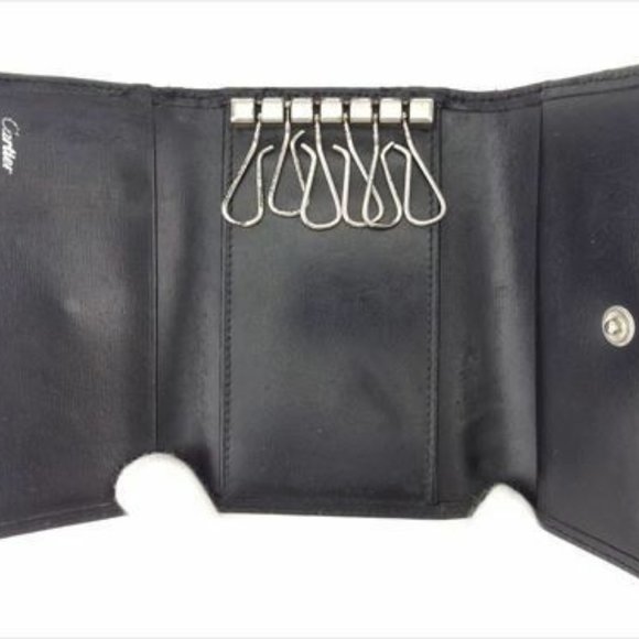 Authentic Used Cartier Key case Key holder Black leather Woman unisex - Picture 8 of 8